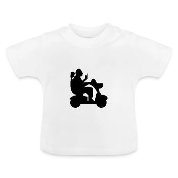 Elektrischer Rollstuhl Rollstuhlfahrer Behinderter - Baby Bio-T-Shirt mit Rundhals - Weiß - Vorne