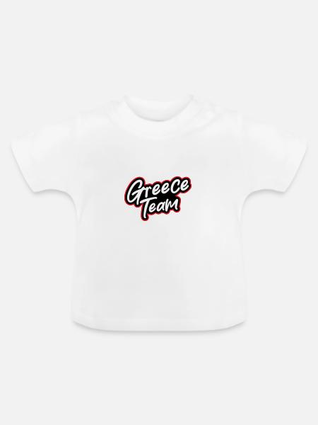 Greece Team - Baby Bio-T-Shirt mit Rundhals - Weiß