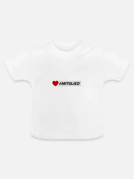 Mitglied Herz - Baby Bio-T-Shirt mit Rundhals - Weiß