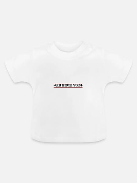 Greece 2024 - Baby Bio-T-Shirt mit Rundhals - Weiß