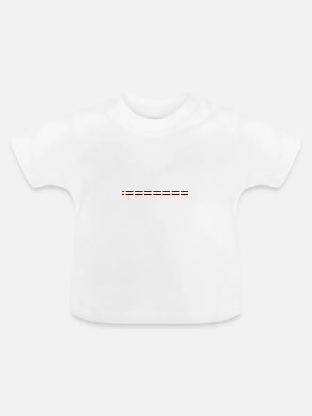 Linie gestrichelt - Baby Bio-T-Shirt mit Rundhals - Weiß
