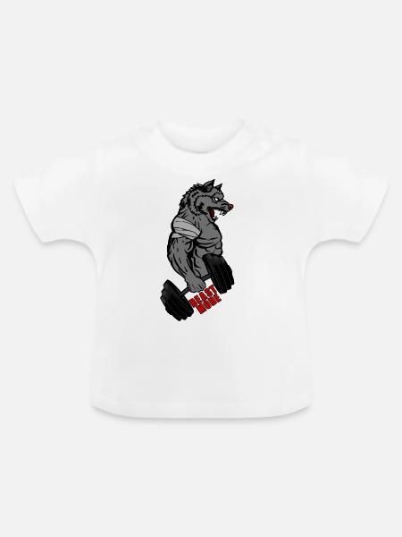 NO PAIN NO GAIN - Baby Bio-T-Shirt mit Rundhals - Weiß