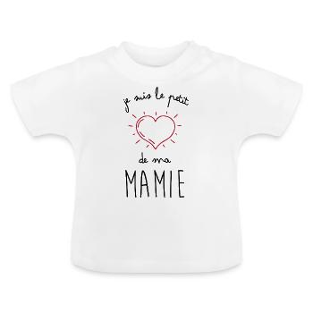 Ich bin das Herz meiner Oma. - Baby Bio-T-Shirt mit Rundhals - Weiß - Vorne