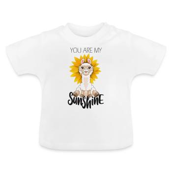 Alpaga Tournesol Amour Couple Soleil - T-shirt bio col rond Bébé - blanc - Devant
