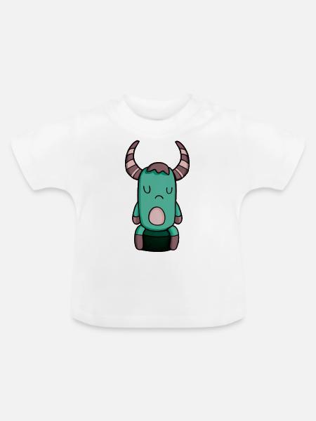 Traurige Monsta - Baby Bio-T-Shirt mit Rundhals - Weiß
