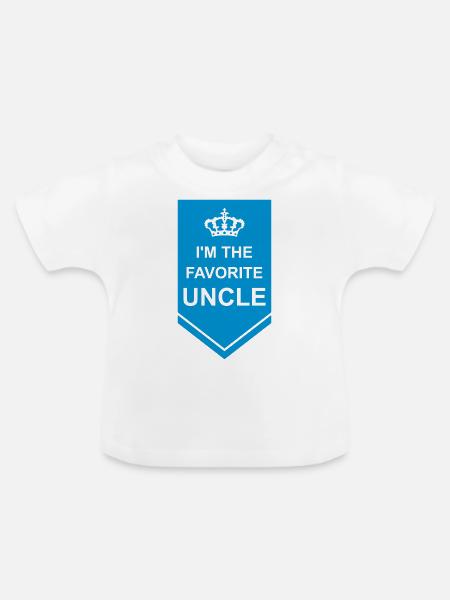 im the favorite uncle - Baby Bio-T-Shirt mit Rundhals - Weiß