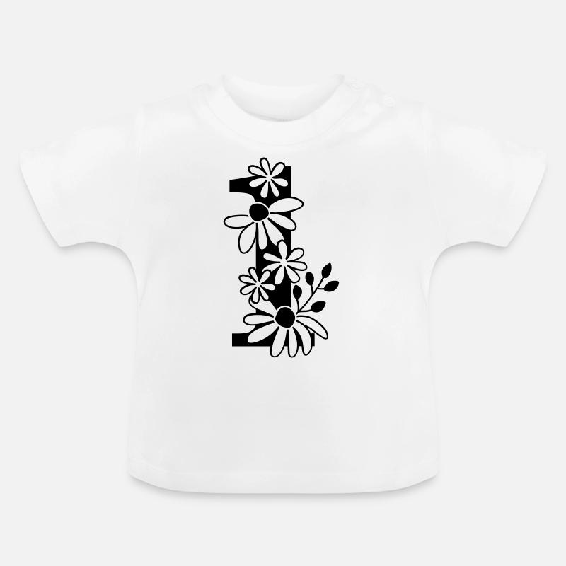 Zahl eins - Baby Bio-T-Shirt mit Rundhals - Weiß