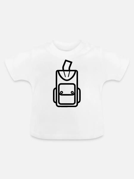 Rucksack - Baby Bio-T-Shirt mit Rundhals - Weiß
