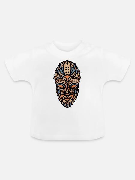 Afrikanische Maske - Baby Bio-T-Shirt mit Rundhals - Weiß