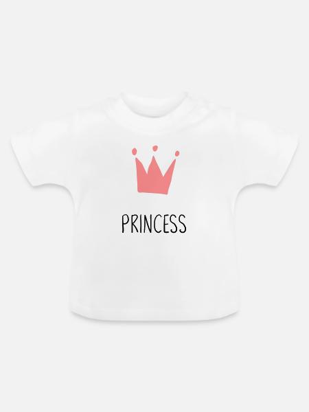 Princess Prinzessin Krone Geschenk - Baby Bio-T-Shirt mit Rundhals - Weiß
