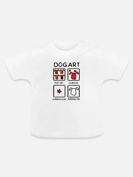 Hund - Baby Bio-T-Shirt mit Rundhals - Weiß