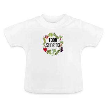 Foodsharing Brokkoli Paprika Tomate Gurke Geschenk - Baby Bio-T-Shirt mit Rundhals - Weiß - Vorne