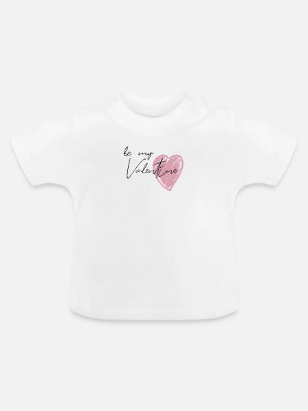 Be my valentine - Baby Bio-T-Shirt mit Rundhals - Weiß