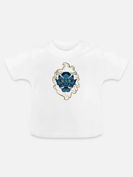 Japan Demon - blau - Baby Bio-T-Shirt mit Rundhals - Weiß