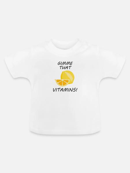 Zitrusfrüchte, Vitamine, Limonadenfrüchte - Baby Bio-T-Shirt mit Rundhals - Weiß