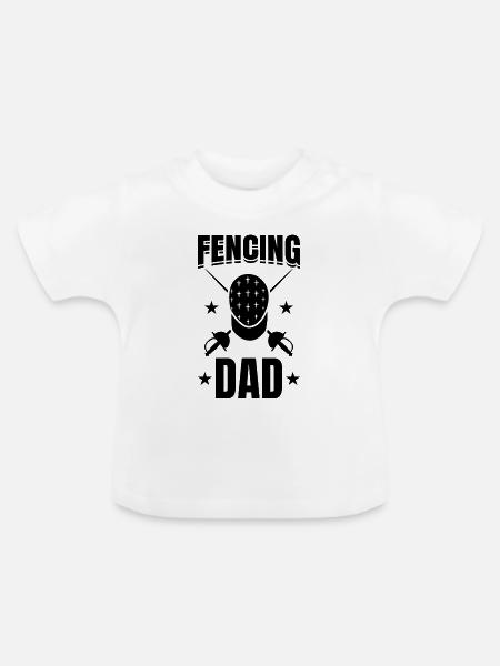 Fecht Papa - Baby Bio-T-Shirt mit Rundhals - Weiß