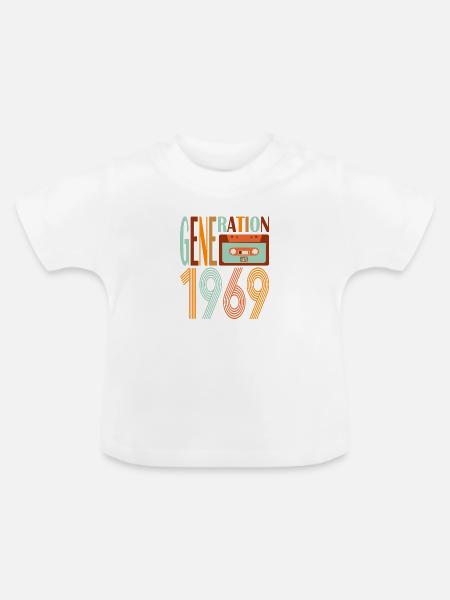 Generation 1969 - Baby Bio-T-Shirt mit Rundhals - Weiß