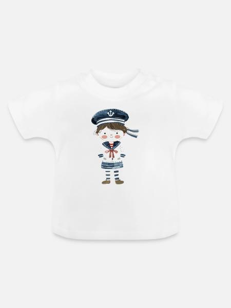 Seglerin Comic Look - Baby Bio-T-Shirt mit Rundhals - Weiß
