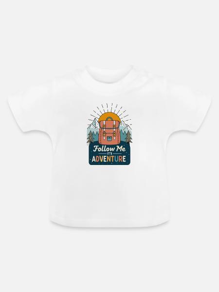 Wander- und Bergerlebnisrucksack - Baby Bio-T-Shirt mit Rundhals - Weiß