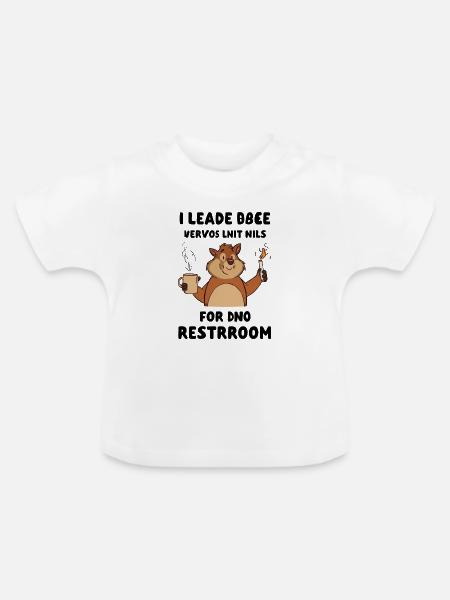 Beaver Kaffeepause Illustration - Baby Bio-T-Shirt mit Rundhals - Weiß