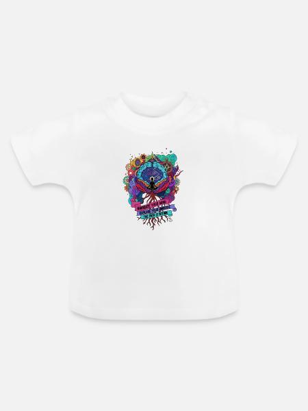 Kosmische Meditation - Baby Bio-T-Shirt mit Rundhals - Weiß