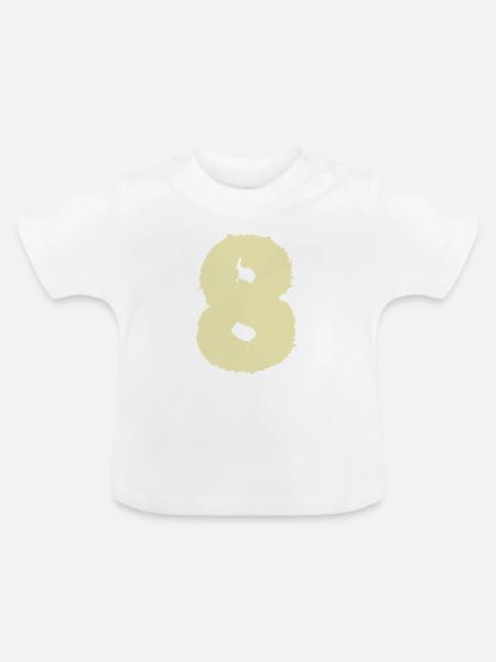 Acht nummer - Baby Bio-T-Shirt mit Rundhals - Weiß