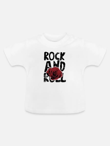 Rock 'n' Roll - Baby Bio-T-Shirt mit Rundhals - Weiß