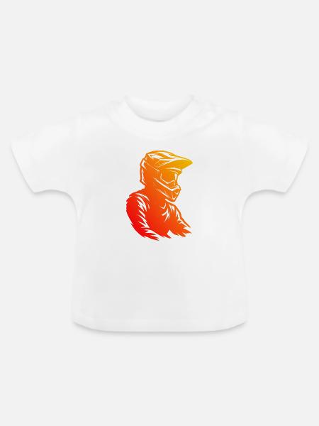 Modernes Motocross Artwork - Baby Bio-T-Shirt mit Rundhals - Weiß