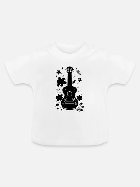 Ukulele Skizze - Baby Bio-T-Shirt mit Rundhals - Weiß