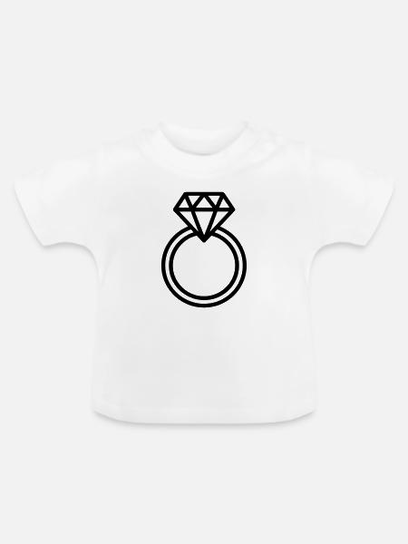 Ehering, - Baby Bio-T-Shirt mit Rundhals - Weiß