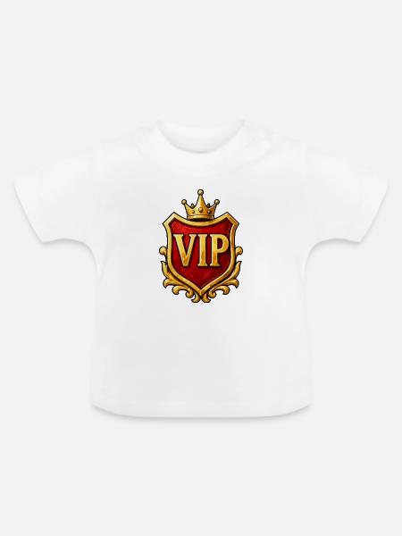 VIP Wappen Krone Emblem - Baby Bio-T-Shirt mit Rundhals - Weiß