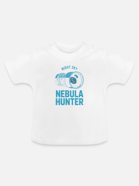 Nebula Hunter Night Sky Teleskop-Tee - Baby Bio-T-Shirt mit Rundhals - Weiß