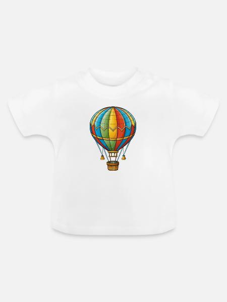Heißluftballon - Baby Bio-T-Shirt mit Rundhals - Weiß