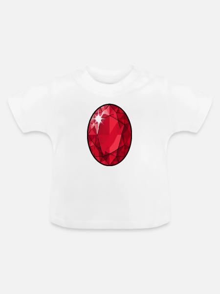 Rubinfacetten Juwel Muster - Baby Bio-T-Shirt mit Rundhals - Weiß