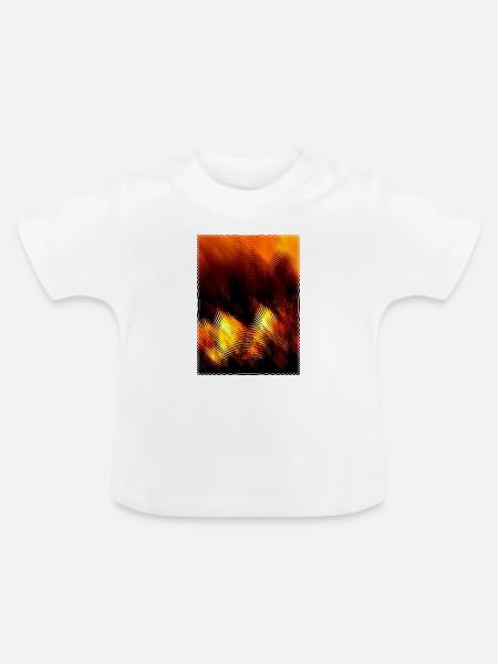 Feuerkreis Wellenmuster - Baby Bio-T-Shirt mit Rundhals - Weiß