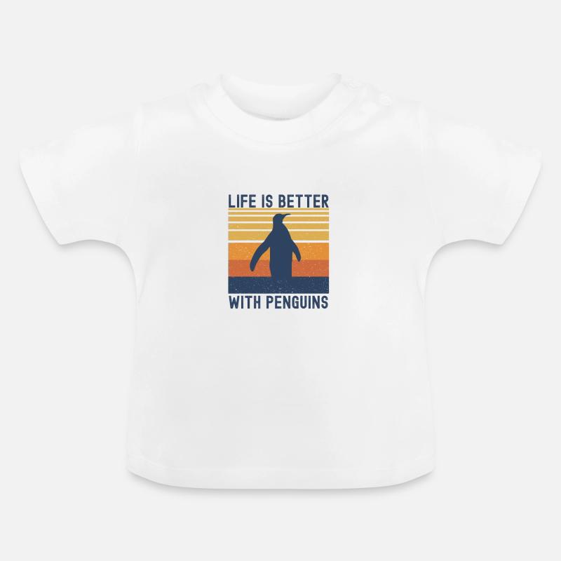 Penguin - Baby Bio-T-Shirt mit Rundhals - Weiß
