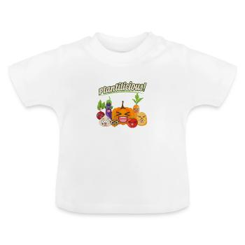 Plantilicious Vegetables Ironisch citaat voor - Baby biologisch T-shirt met ronde hals - wit - Voor