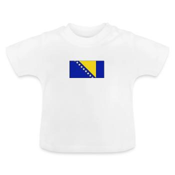 Bosnien und Herzegowina Flagge - Baby Bio-T-Shirt mit Rundhals - Weiß - Vorne