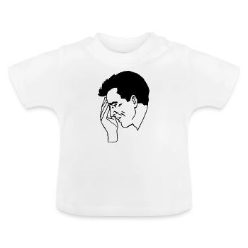 facepalm stupid stupidity headache - Baby Organic T-Shirt with Round Neck - white - Front