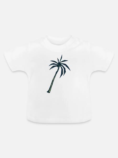 Palme - Baby Bio-T-Shirt mit Rundhals - Weiß