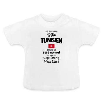 Tunisian Baby Like a Normal Baby But Cooler - Baby Organic T-Shirt with Round Neck - white - Front