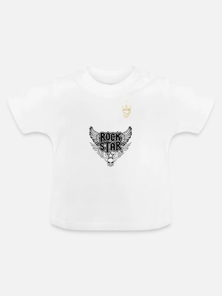 Rock Star - Baby Bio-T-Shirt mit Rundhals - Weiß