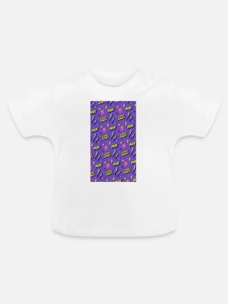 LGBTIQ Pride Month Pattern - Baby Bio-T-Shirt mit Rundhals - Weiß