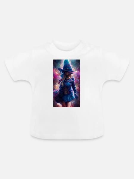 Blaue Hexe - Baby Bio-T-Shirt mit Rundhals - Weiß