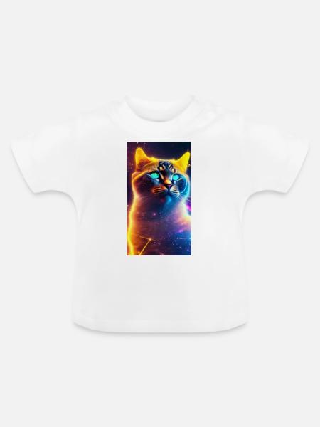 AstroCat Orange Version - Baby Bio-T-Shirt mit Rundhals - Weiß
