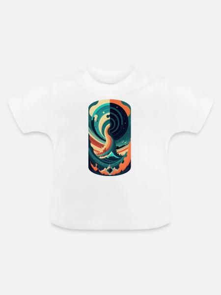 Boot in den Fluten - Baby Bio-T-Shirt mit Rundhals - Weiß