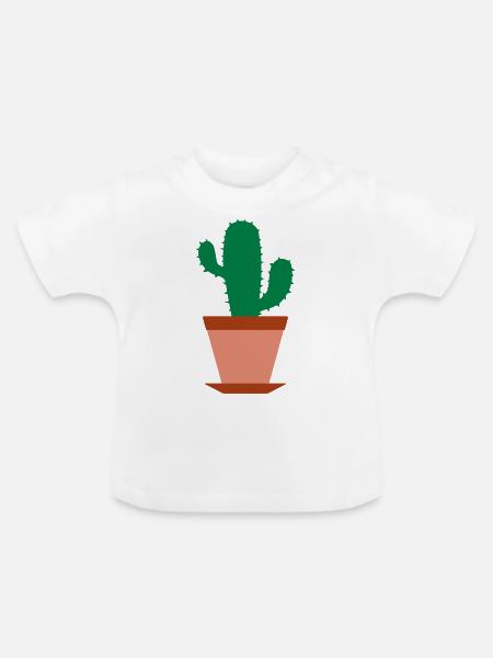 Kaktus - Baby Bio-T-Shirt mit Rundhals - Weiß