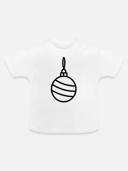 Weihnachtskugel - Baby Bio-T-Shirt mit Rundhals - Weiß
