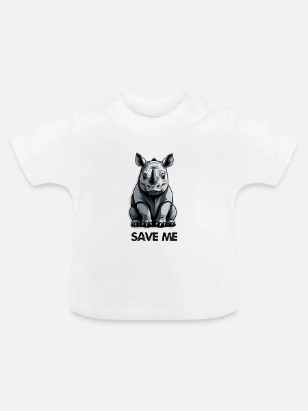 Save rihnos - Baby Bio-T-Shirt mit Rundhals - Weiß