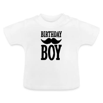 Birthday Boy Hipster - Baby Bio-T-Shirt mit Rundhals - Weiß - Vorne